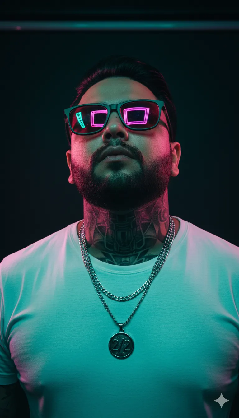 Rana Zeeshan Ahmad Founder & CEO For ITWORLD's AI Prompt 118 Create a bold, cinematic portrait of a confident tattooed man