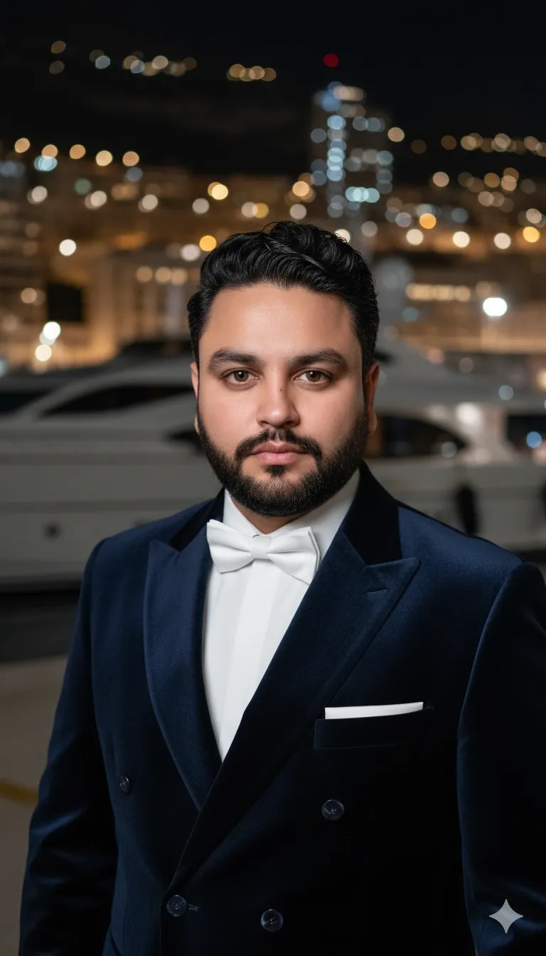 AI Prompt 119 A handsome man, 28 years old, chiseled jaw, styled black hair