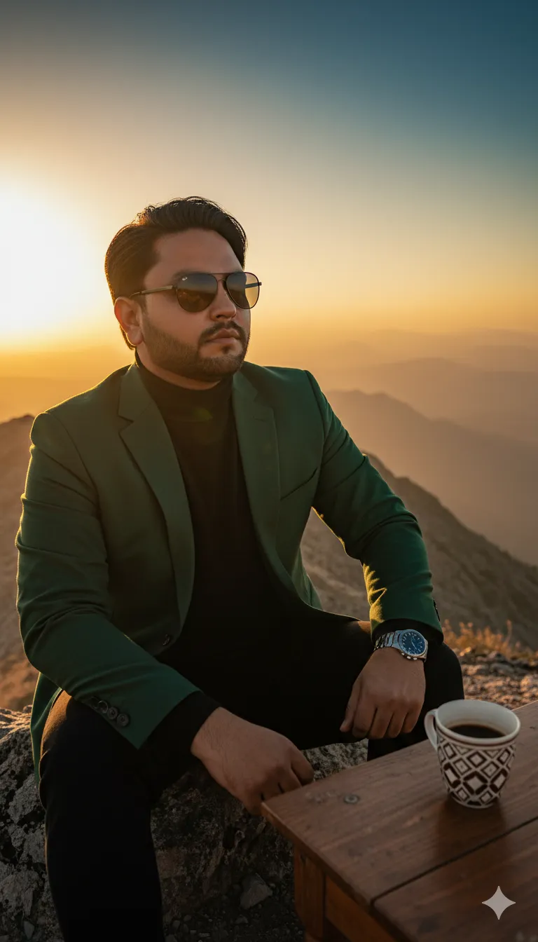 Rana Zeeshan Ahmad Founder & CEO For ITWORLD's AI Prompt 128 Ultra-realistic cinematic portrait in 8K resolution,