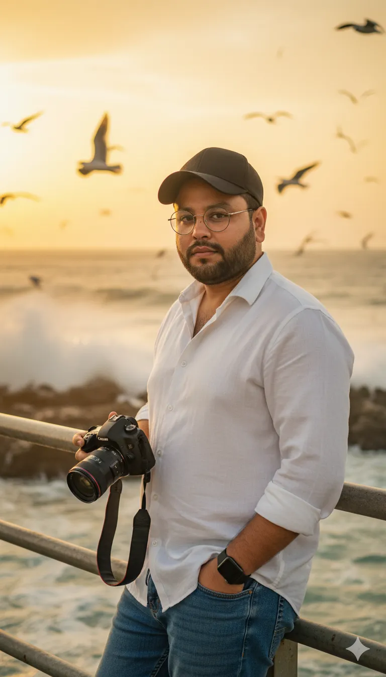 AI Prompt 155 Ultra-photorealistic DSLR cinematic portrait, golden hour seaside