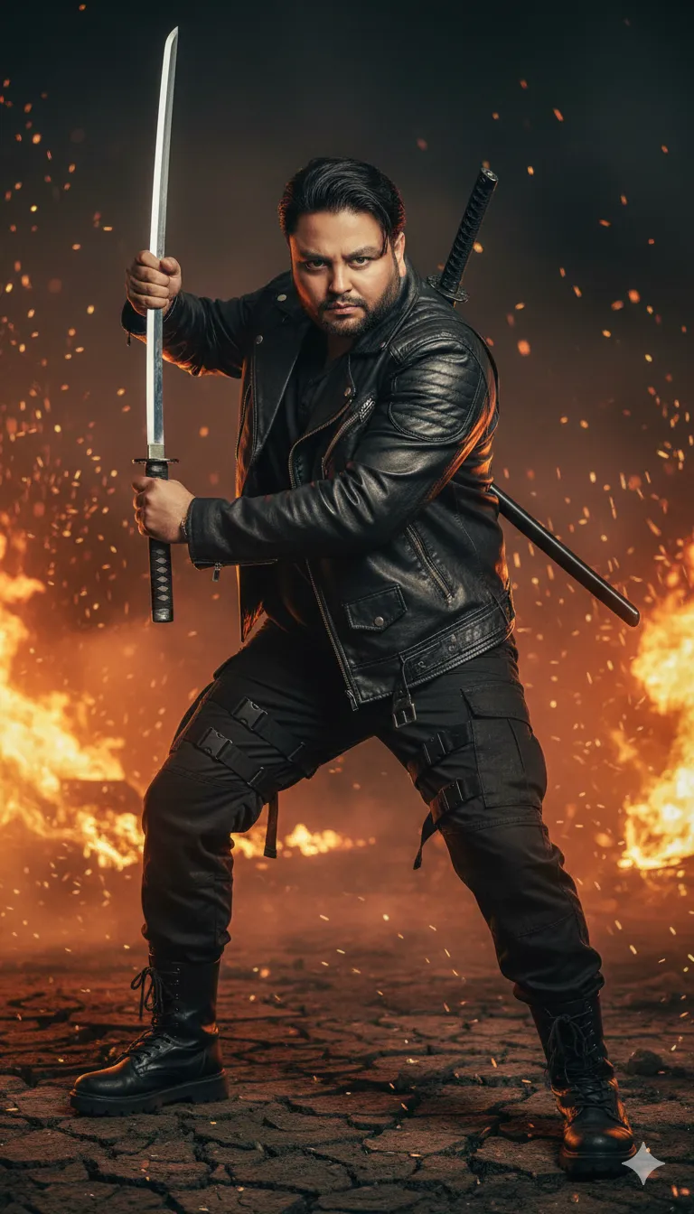 AI Prompt 178 Creat A highly realistic cinematic portrait of a fierce young Pakistani man