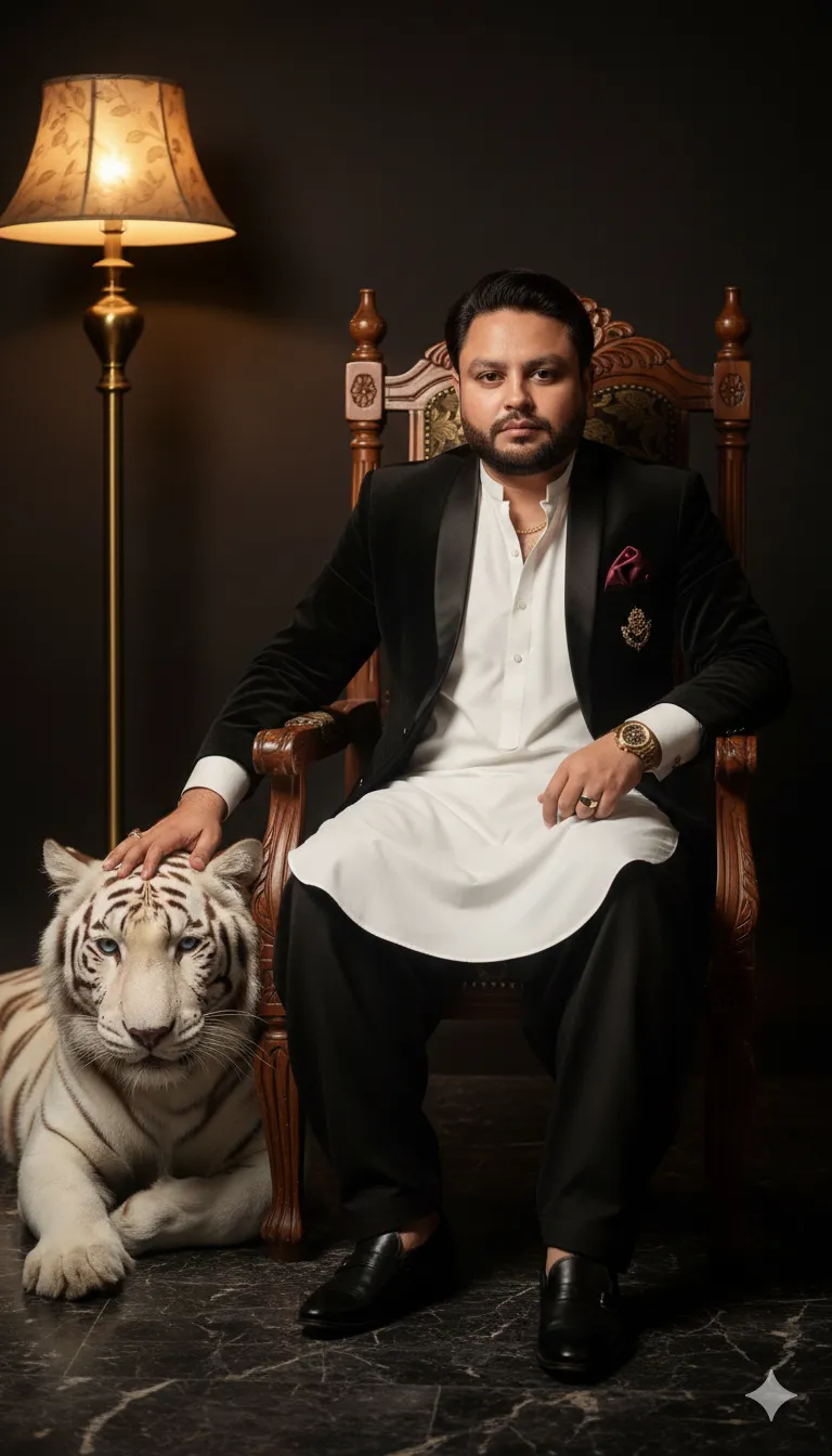 AI Prompt 195 Cinematic portrait of a man sitting in a high-backed chair