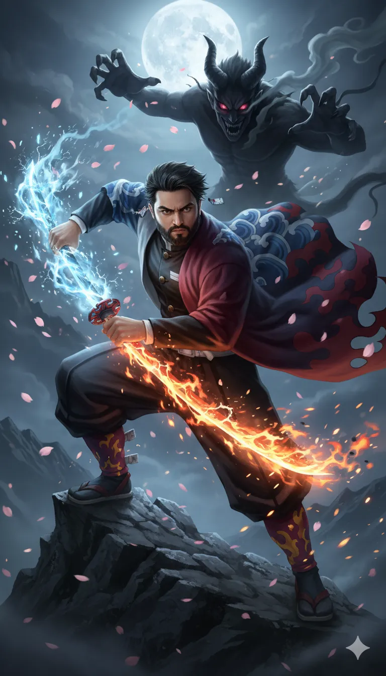 AI Prompt 209 Hyper-realistic 3D render of me as a custom Hashira from Demon Slayer