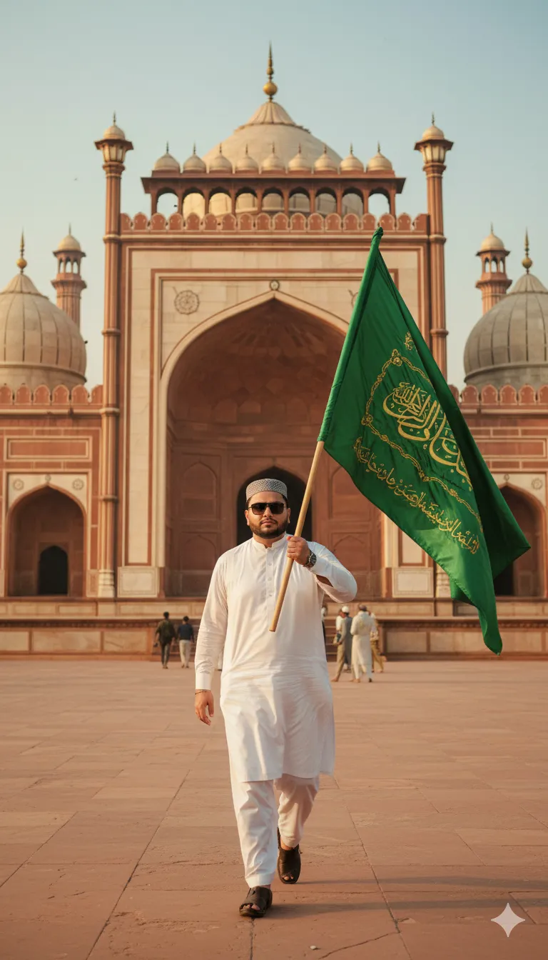 AI Prompt 212 Hyper-realistic cinematic portrait of a young Muslim man