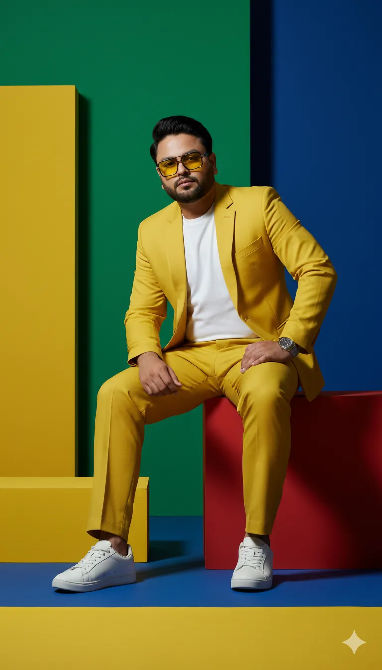 AI Prompt 214 Ultra-realistic 8K fashion editorial portrait of a stylish young man