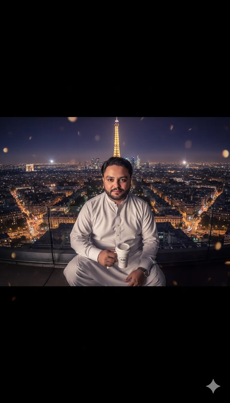 AI Prompt 221 A hyper-realistic cinematic portrait of a handsome Pakistani