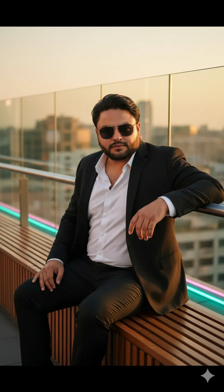 Rana Zeeshan Ahmad Founder & CEO For ITWORLD's AI Prompt 226 Cinematic hyper-realistic portrait of a confident bearded man