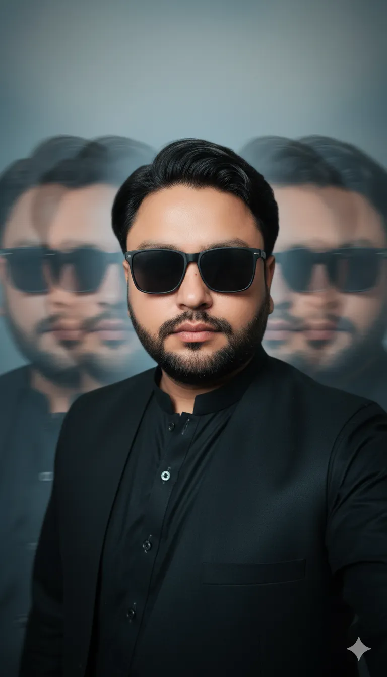 AI Prompt 242 Create a double exposure photo with a man in profile.