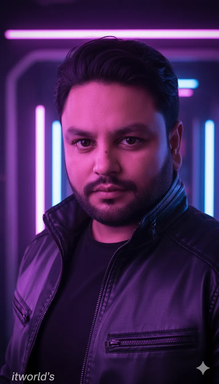 AI Prompt 276 A low-angle, medium-length shot captures a young Pakistani