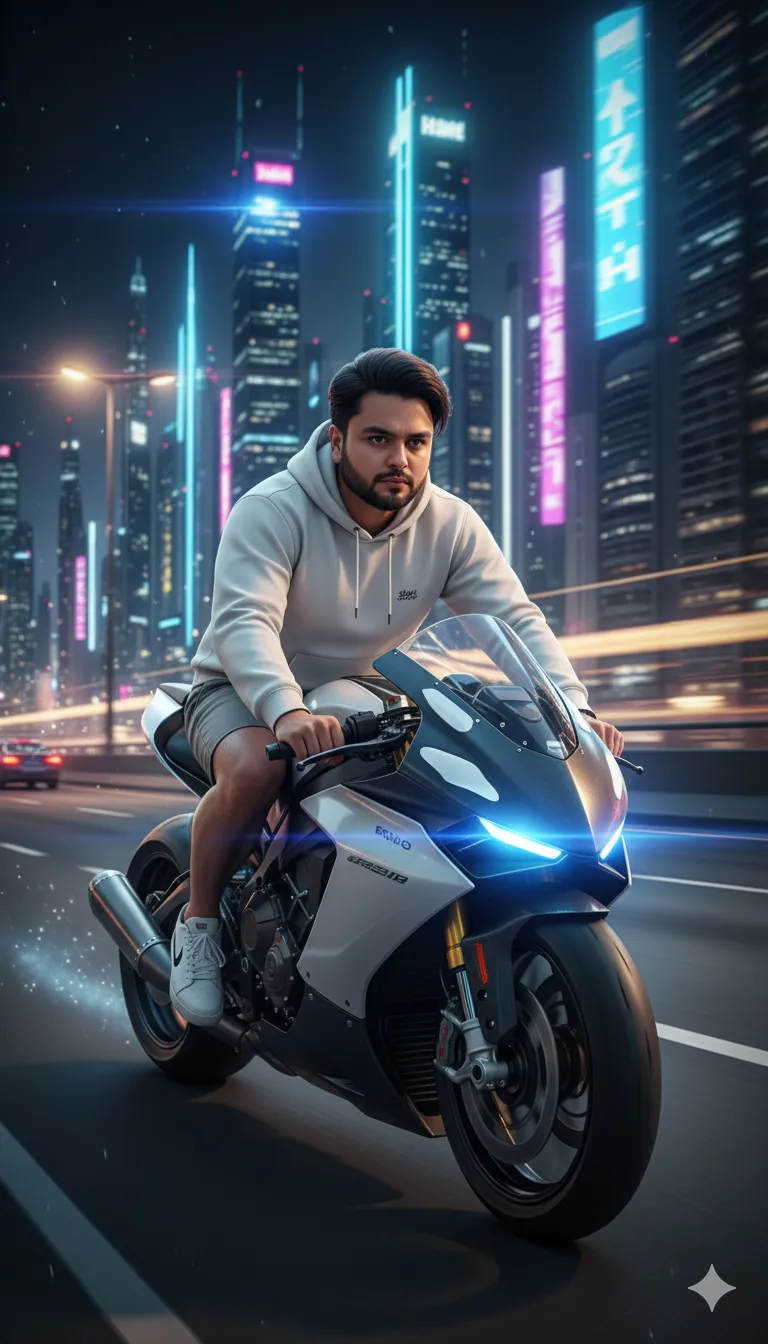 AI Prompt 278 He wears a slim-fit black leather jacket, collar popped.