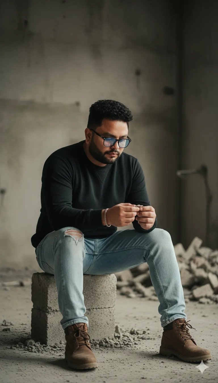 AI Prompt 280 Wearing a white hoodie and grey shorts and white sneakers