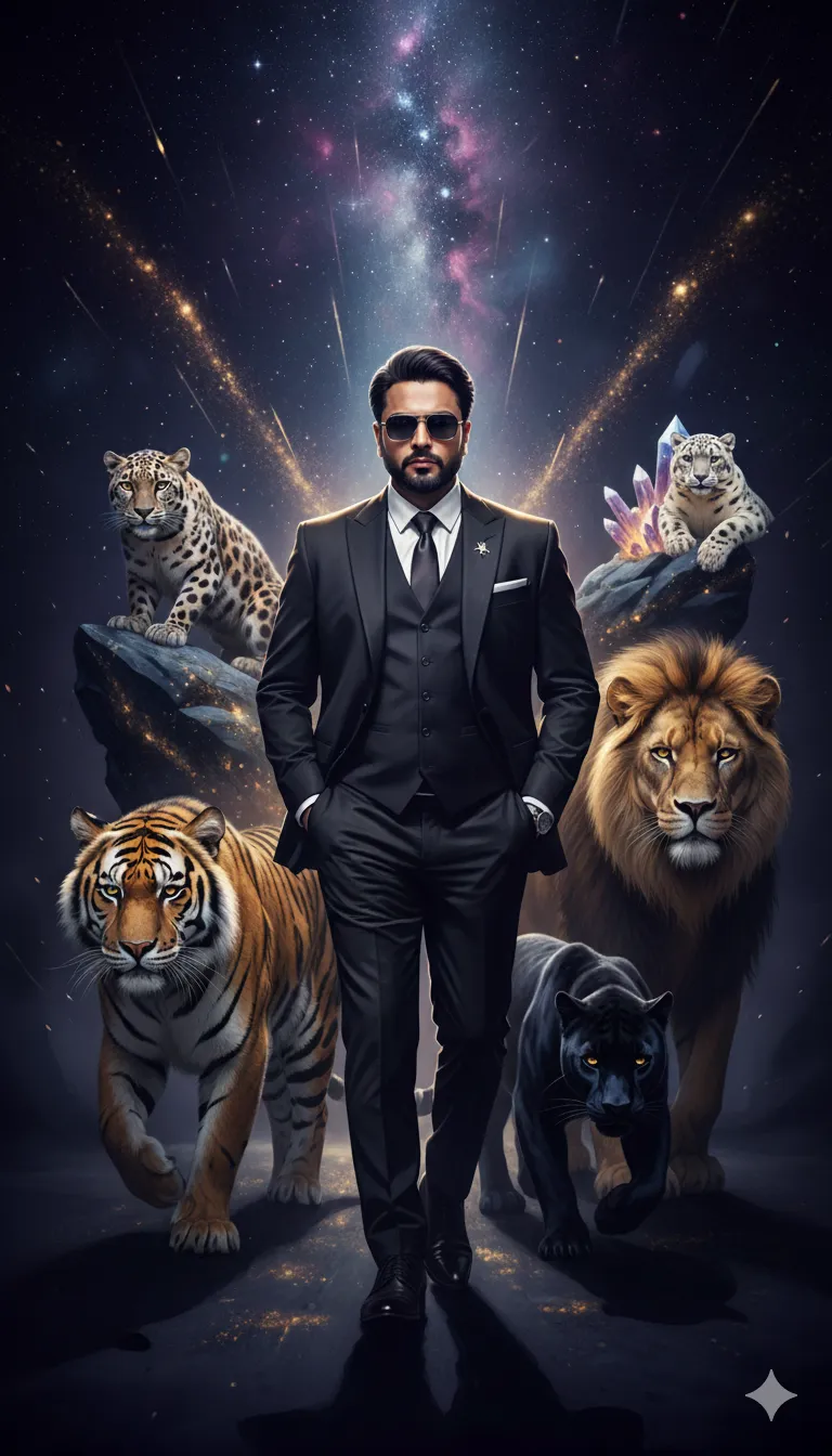 AI Prompt 317 A confident man [ using face uploaded image exactly] in a stylish dark suit