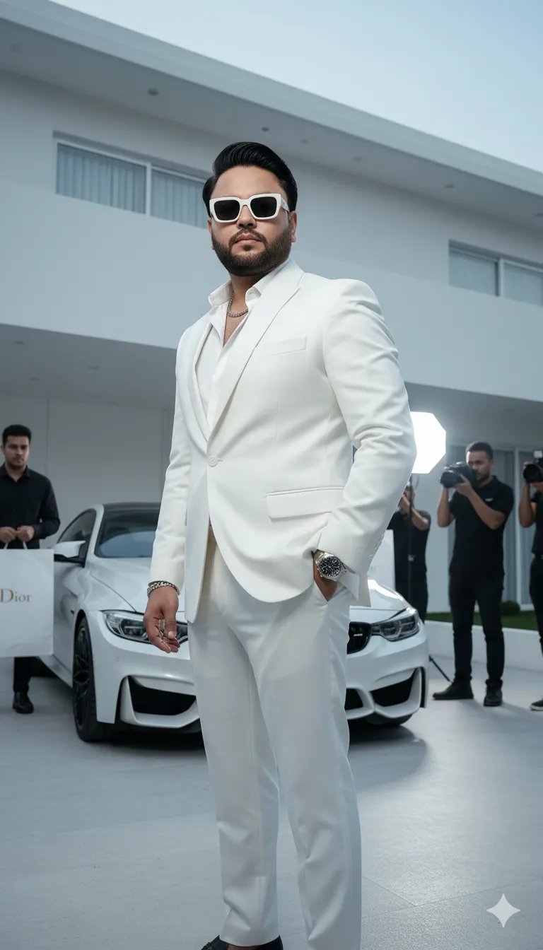 AI Prompt 326 Ultra-realistic full-body low-angle fashion editorial portrait