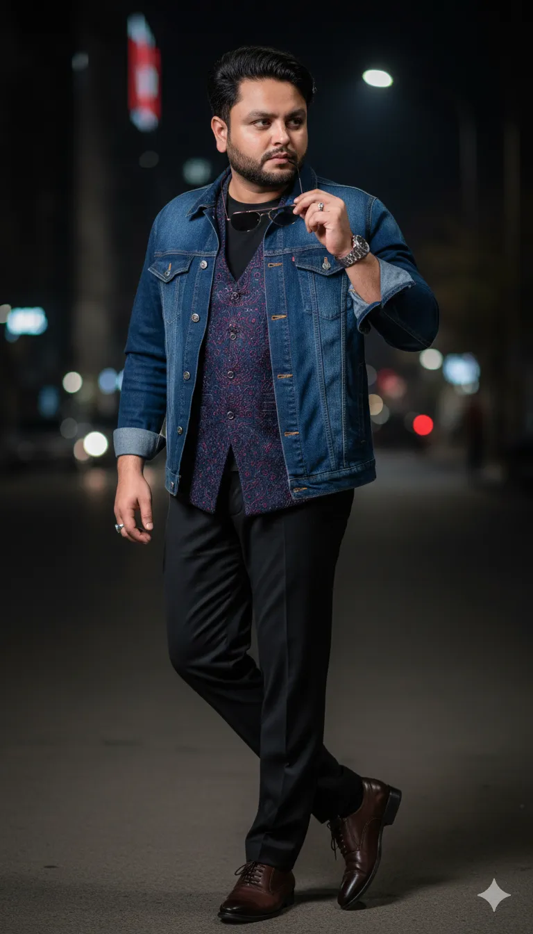 AI Prompt 335 A 29-year-old stylish Pakistani man with the exact same face, flawlessly preserved