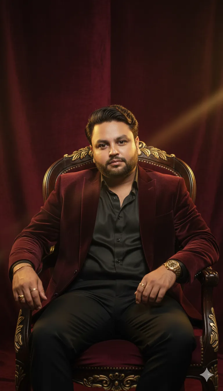 AI Prompt 360 leaning effortlessly on an ornate high-end chair