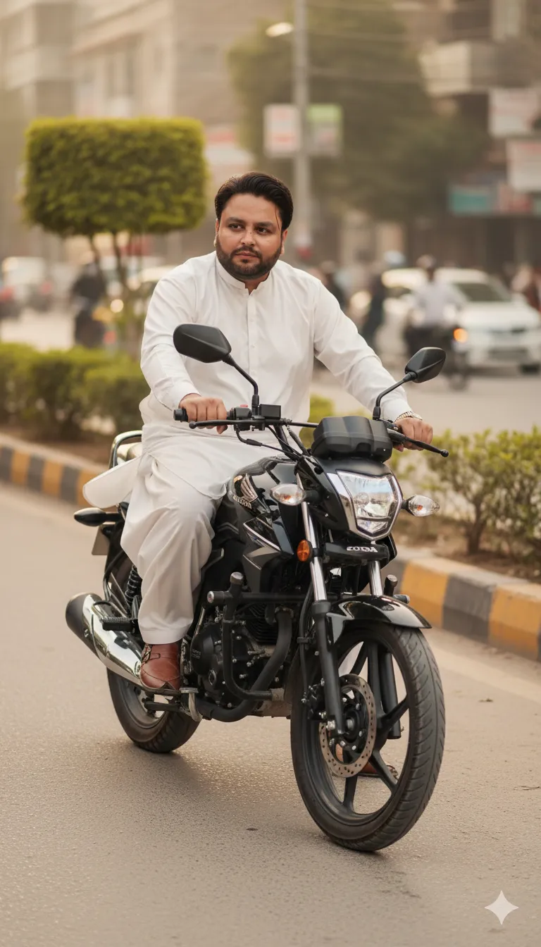 AI Prompt 391 The bike is highly detailed, showing glossy finish and modern design elements