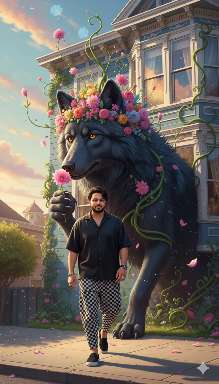 AI Prompt 422 A gentle breeze lifts threads of clothing