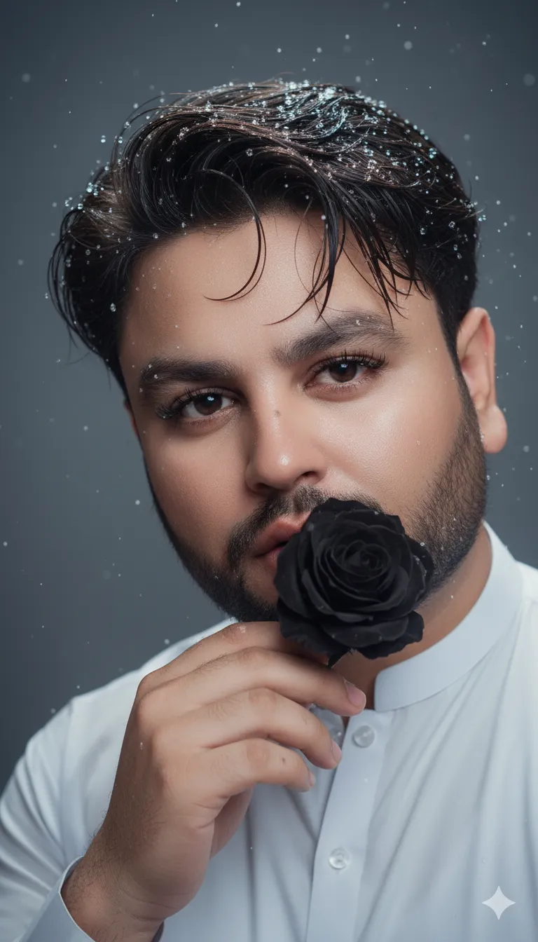 Rana Zeeshan Ahmad Founder & CEO For ITWORLD's AI Prompt 424 His expression is calm and dreamy, with long eyelashes and slightly tinted lips.