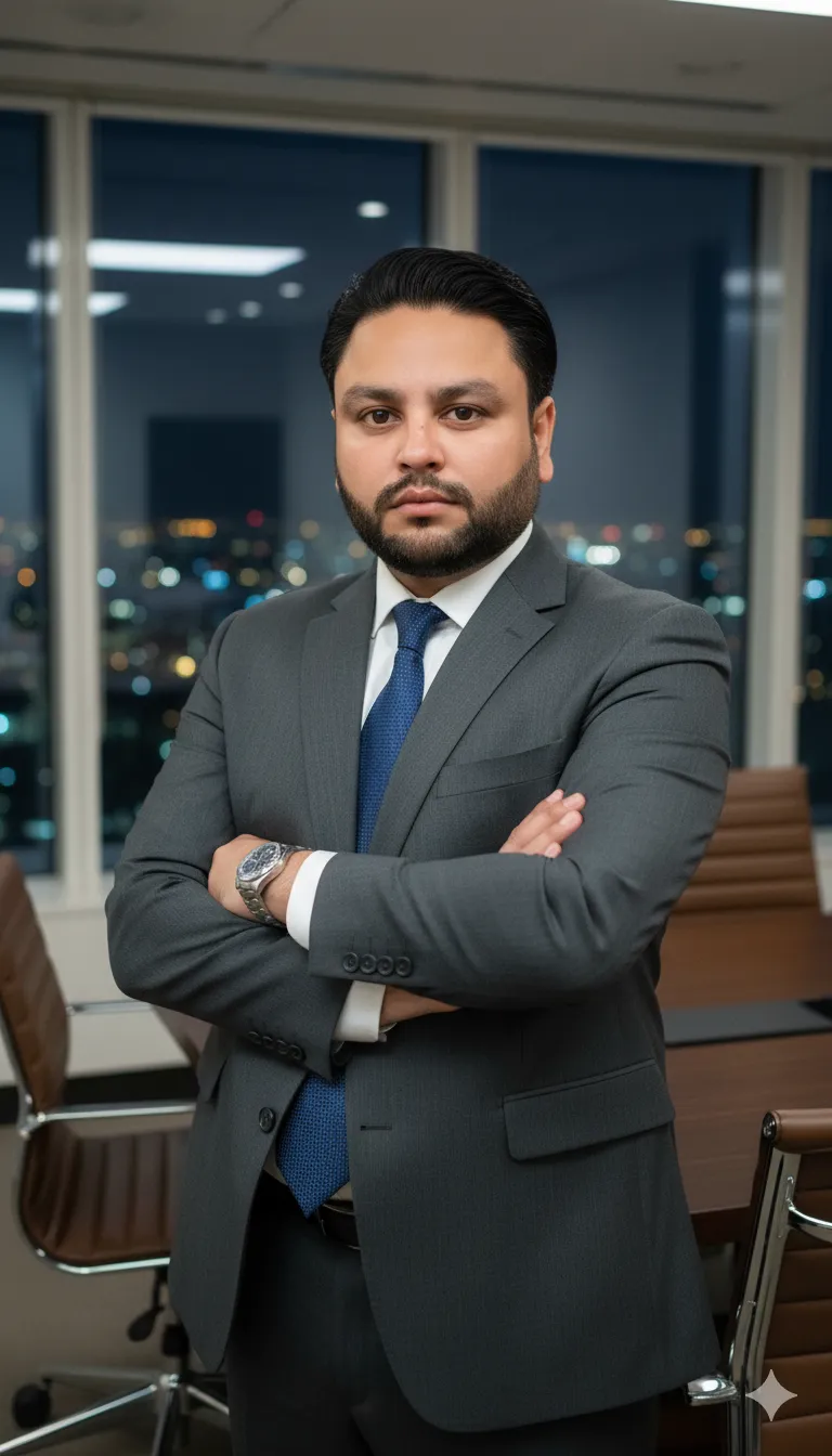 AI Prompt 449 A professional executive portrait of a confident businessman