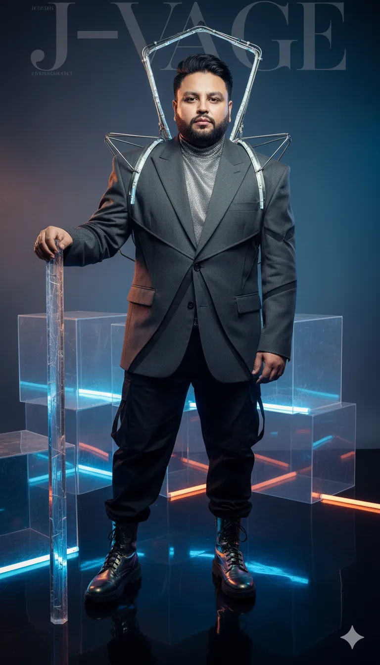 AI Prompt 452 A creative editorial portrait of a man in high fashion