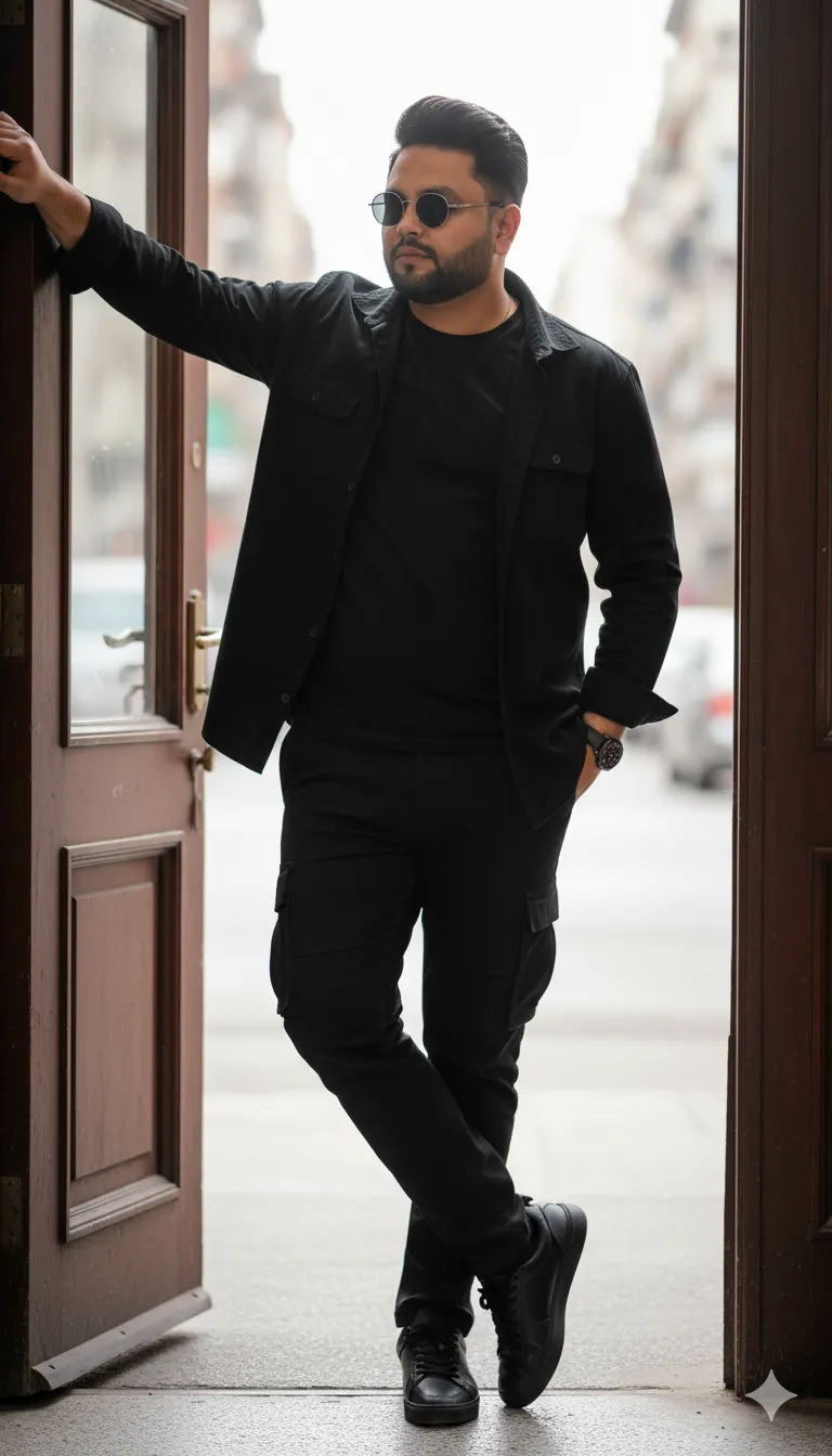 AI Prompt 455 He has a modern short-sides, longer textured top hairstyle