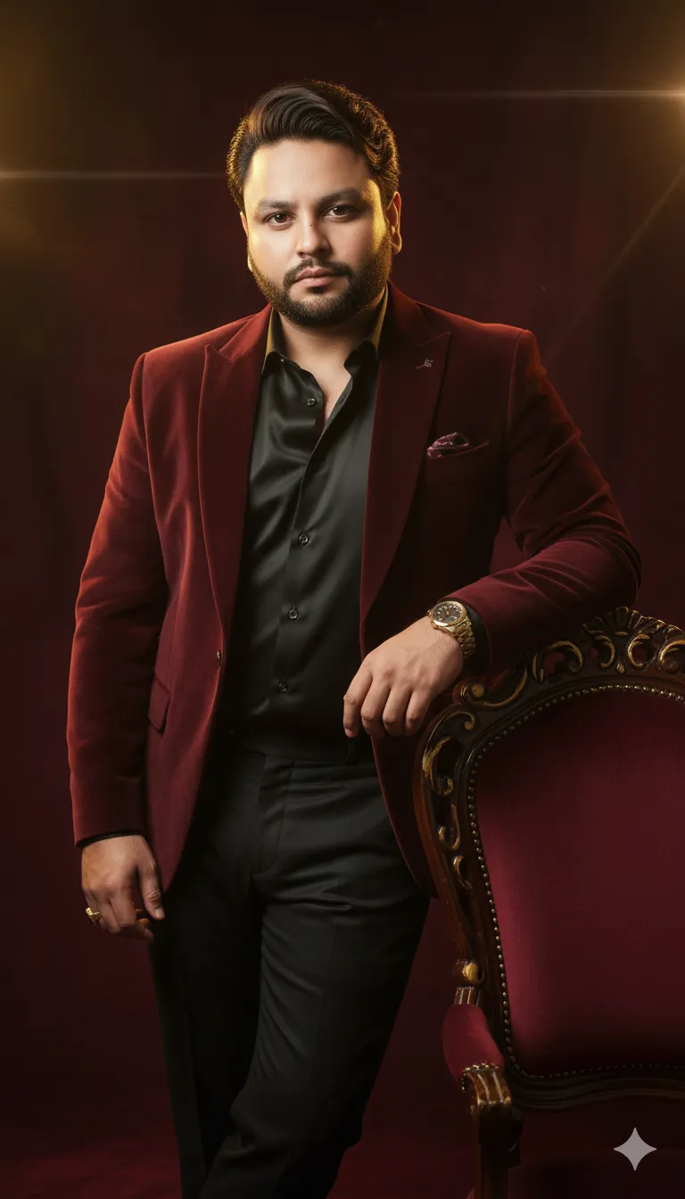 Rana Zeeshan Ahmad Founder & CEO For ITWORLD's AI Prompt 475 Golden spotlight casts dramatic shadows