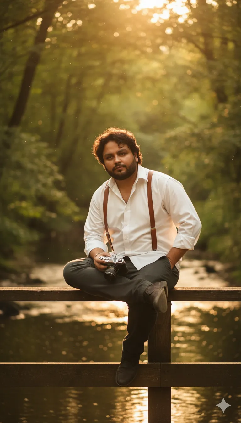 AI Prompt 487 A hyper-realistic cinematic photograph of a confident and stylish man