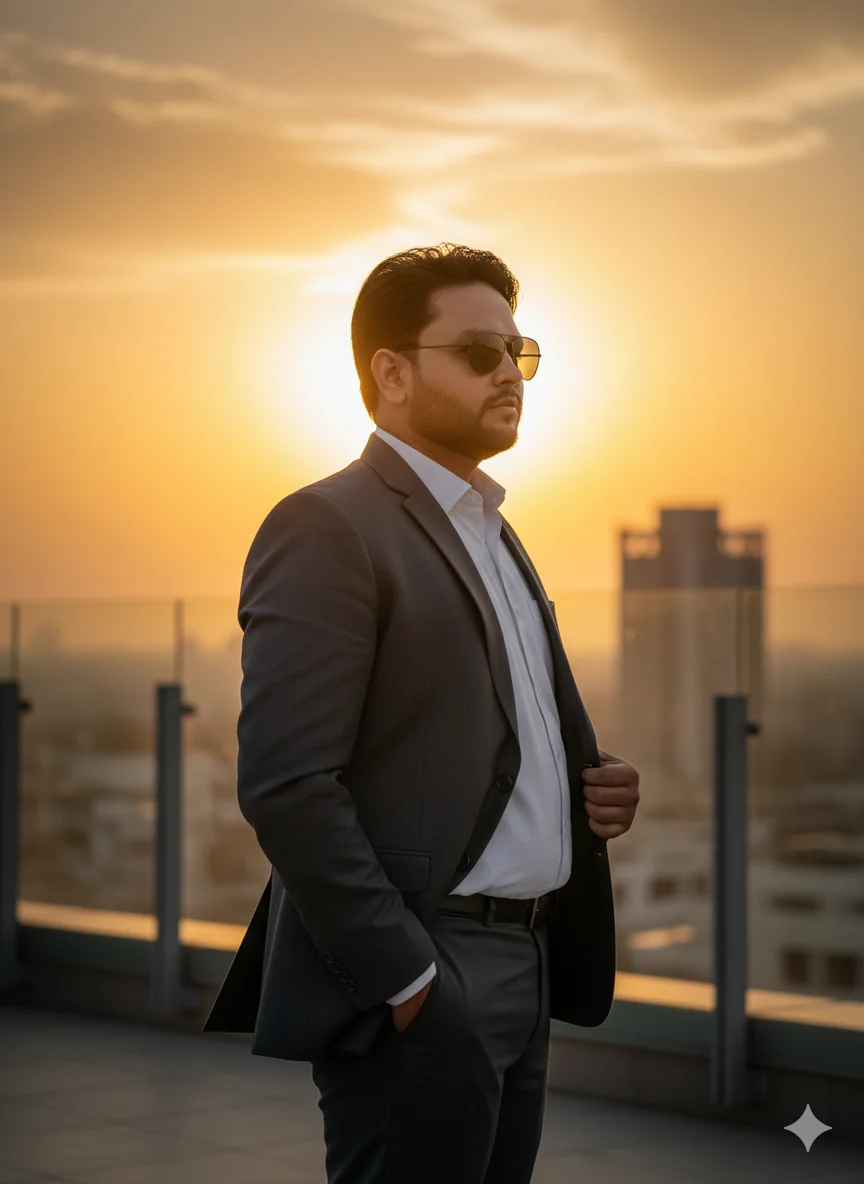 AI Prompt 52 Ultra-HD 4K vertical cinematic portrait of a stylish young man