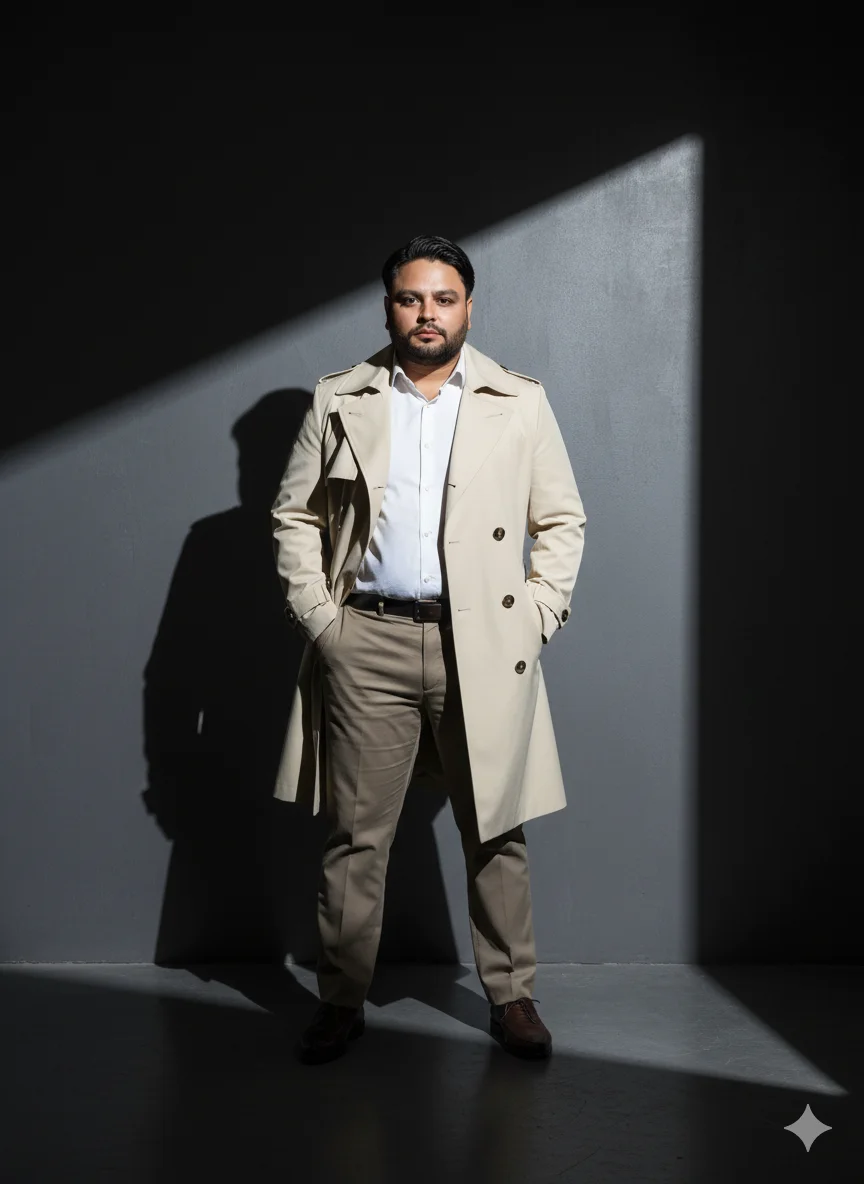 AI Prompt 87 A sharp triangular beam of light is projected on the wall behind me